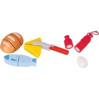 Goki 51563 - Köstlichkeiten mit Klettverbindung, 13-teilig, Holz, Zubehör für Kinderküche/Kaufladen von Gollnest & Kiesel GmbH & Co. KG