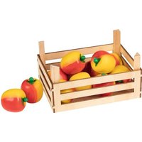 Goki 51665 - Äpfel in Obstkiste, 10-teilig, Holz, Zubehör für Kinderküche/Kaufladen von Gollnest & Kiesel GmbH & Co. KG