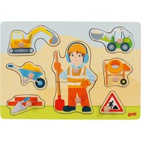 Goki 57406 - Steckpuzzle Bauarbeiter von Gollnest & Kiesel KG
