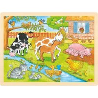 Goki 57745 - Einlegepuzzle Leben auf dem Bauernhof, 48 Teile von Gollnest & Kiesel KG