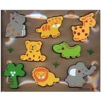 Goki 57809 - Einlegepuzzle Wilde Tiere von Gollnest & Kiesel KG