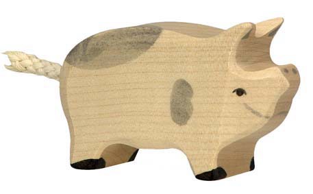 Holztiger Holzfigur Ferkel gefleckt von Gollnest & Kiesel KG
