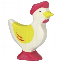 Holztiger Holzfigur Huhn, stehend, gelb von Gollnest & Kiesel KG