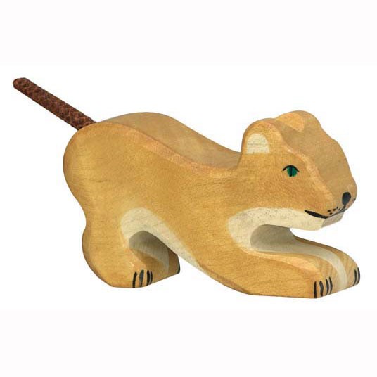 Holztiger Holzfigur Löwe, klein spielend von Gollnest & Kiesel KG