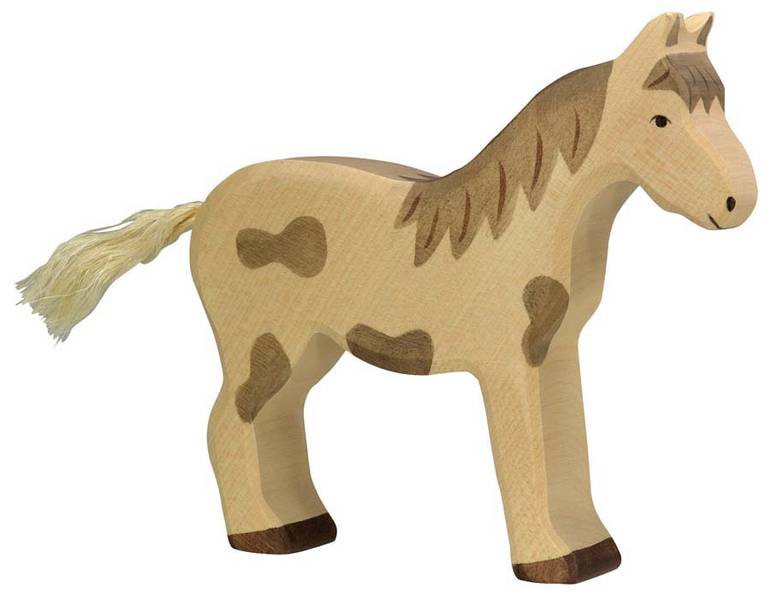Holztiger Holzfigur Pferd, stehend gefleckt von Gollnest & Kiesel KG