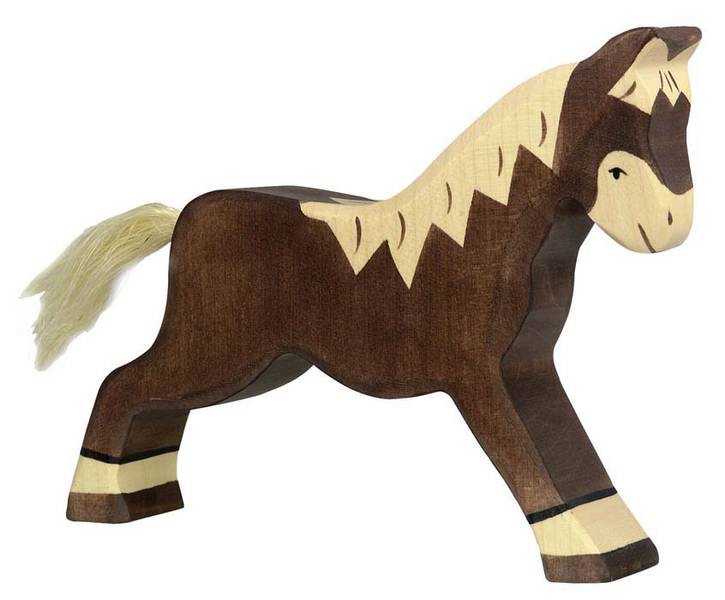 Holztiger Holzfigur Pferd dunkelbraun, laufend von Gollnest & Kiesel KG