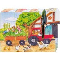 Goki 57839 - Würfelpuzzle Jahreszeiten auf dem Bauernhof von Gollnest & Kiesel KG