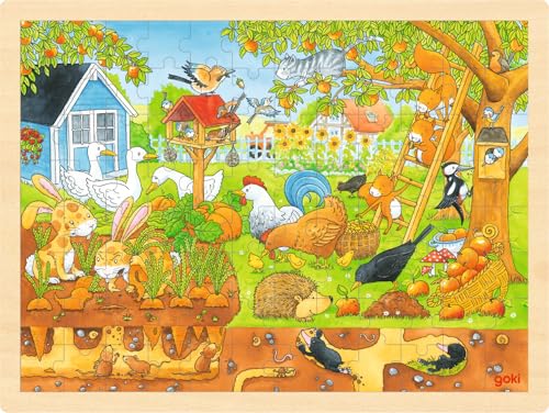 Goki 57743 Einlegepuzzle "Unser Garten" aus Holz, 96-teilig Goki 57743 Einlegepuzzle "Unser Garten" aus Holz, 96-teilig von goki