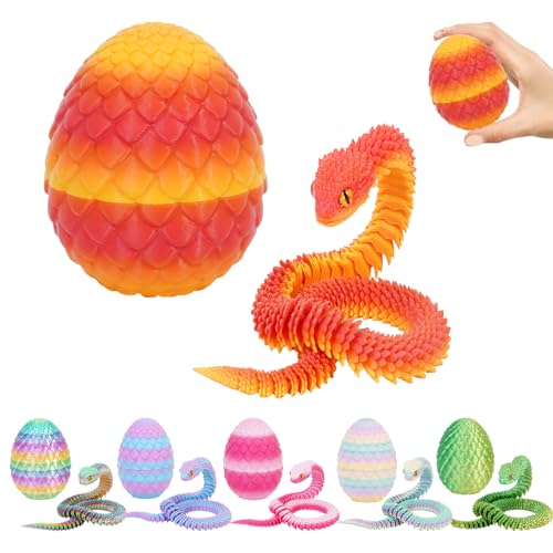 3D Drachenei mit Schlang 3D Schlangen Dracheneier Drache im Ei Tiere Schlangen für Ostern Heim Bürodekoration von Goloxou