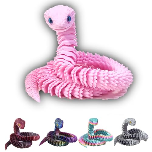 Goloxou 23.6 inch 3D Schlange 3D Gedruckte Schlangen Spielzeug Drache Tiere Flexibles Snake Bewegliches Gelenk Schlangenzappeln von Goloxou