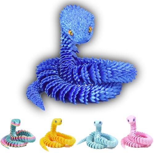 Goloxou 23.6 inch 3D Schlange 3D Gedruckte Schlangen Spielzeug Drache Tiere Flexibles Snake Bewegliches Gelenk Schlangenzappeln von Goloxou