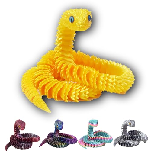 Goloxou 23.6 inch 3D Schlange 3D Gedruckte Schlangen Spielzeug Drache Tiere Flexibles Snake Bewegliches Gelenk Schlangenzappeln von Goloxou