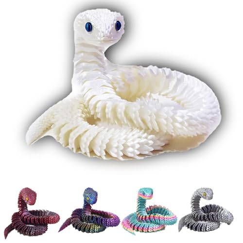 Goloxou 23.6 inch 3D Schlange 3D Gedruckte Schlangen Spielzeug Drache Tiere Flexibles Snake Bewegliches Gelenk Schlangenzappeln von Goloxou