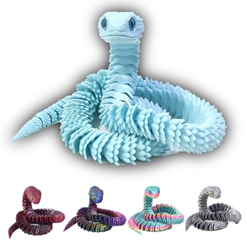 Goloxou 23.6 inch 3D Schlange 3D Gedruckte Schlangen Spielzeug Drache Tiere Flexibles Snake Bewegliches Gelenk Schlangenzappeln von Goloxou