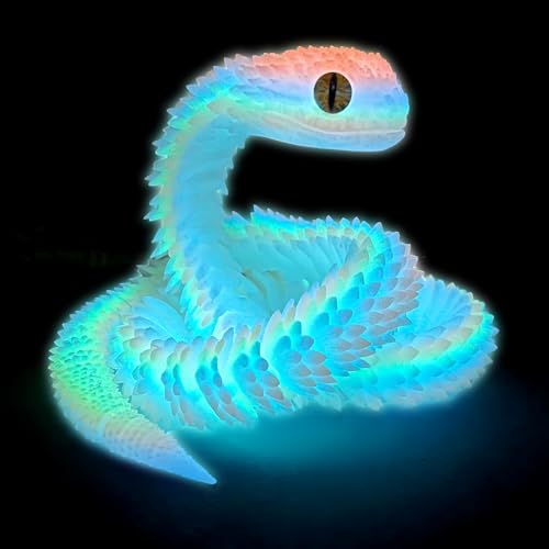 Goloxou 23.6 inch 3D Schlange 3D Gedruckte Schlangen Spielzeug Drache Tiere Flexibles Snake Bewegliches Gelenk Schlangenzappeln von Goloxou