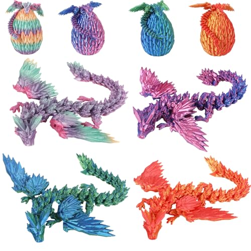 Goloxou 4er Set 3D Drachenei mit Drache 3D Drache im Ei Drachen Figuren Spielzeug Dracheneier für Ostern Heim Bürodekoration (C) von Goloxou