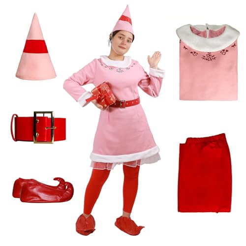 Goloxou 5 Teiliges Elfen Kostüm Damen Elfenkostüm Damen Weihnachtskostüm Karneval Outfit Cosplay von Goloxou