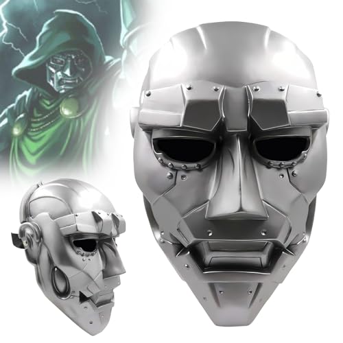 Goloxou Dr. Doom Maske Mittelalterlicher Helm 1:1 Replik Doom PVC Maske für Halloween Karneval Kostümzubehör Cosplay (PVC) von Goloxou