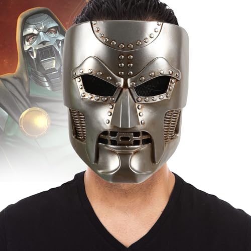 Goloxou Dr. Doom Maske Mittelalterlicher Helm 1:1 Replik Doom PVC Maske für Halloween Karneval Kostümzubehör Cosplay (ResinB) von Goloxou