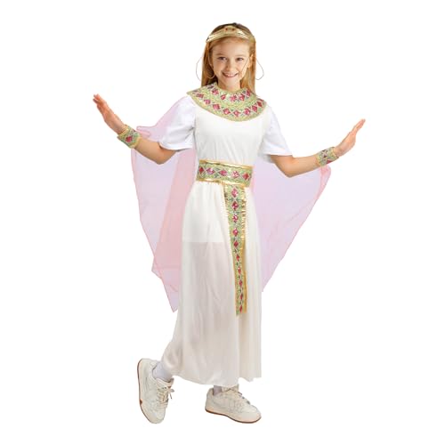 Goloxou Karneval Mädchen Kleopatra Kostüm Karneval Mädchen Cleopatra Geeignet für Halloween Rollenspiel (Pink, L) von Goloxou