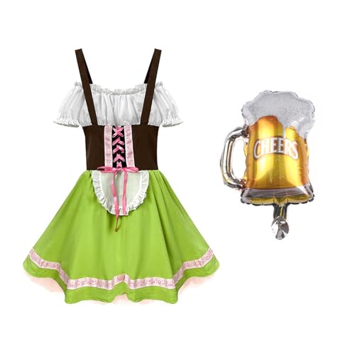 Goloxou Oktoberfest Kostüm Kinder Lederhosen Kostüme Jungen Deutsch Outfit Kleider Mädchen Bier Festival Anzug Halloween Cosplay (Girl, S) von Goloxou