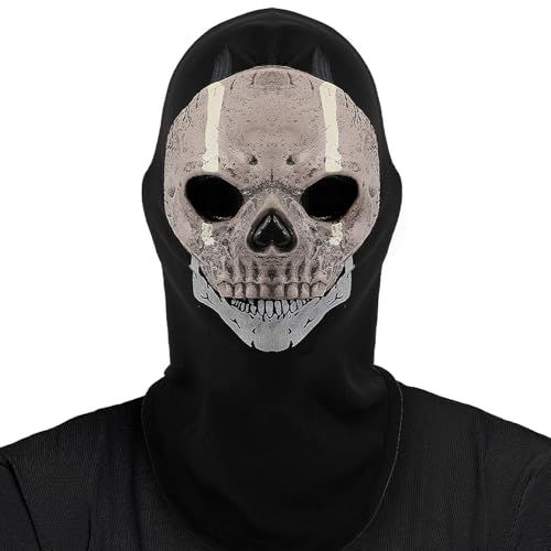 Goloxou Totenkopf Geistermaske Geistermaske Call of Duty Gruselige Realistische Horror Vollgesichtsmaske für Halloween Karneval Cosplay (D) von Goloxou