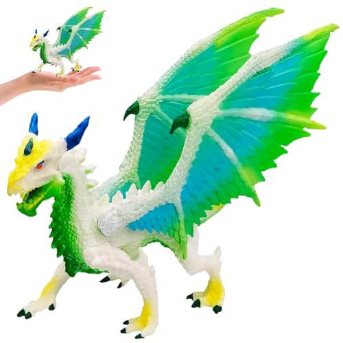 Eisdrache Spielzeug, Eisdrache Action Figur Ice Dragons Spielzeug Dinosaurier Realistische Figuren 3D Kunststoff Drachenmodell Simulierte für Kinder Geburtstags Geschenke (Grün) von GomEi