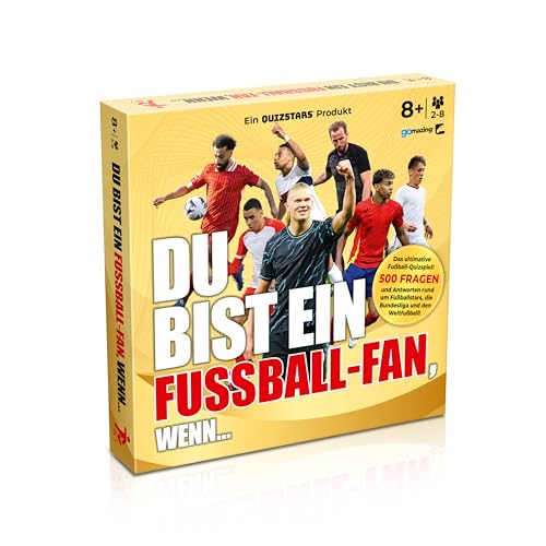 Du bist EIN Fussball - Fan, wenn - Quiz-Brettspiel mit 500 Fragen & Antworten zur Bundesliga + Weltfussball - Für 2-8 Spieler - Alter 6+ - Fussball-Quiz - Deutsch - Quizstars von Gomazing