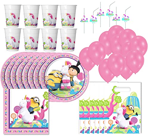 Gomazing Minions Einhorn - Kindergeburtstags-Set (73-teilig) Teller Becher Dekoration Servietten Geburtstag von Gomazing