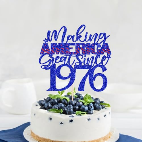 Tortenaufsatz, Aufschrift "Making America Great Since 5,019.0 cm, Cheers to 50 Years Birthday", 50 fabelhafte Kuchendekoration, Unabhängigkeitstag, Party-Dekoration (1976) von Gonasng