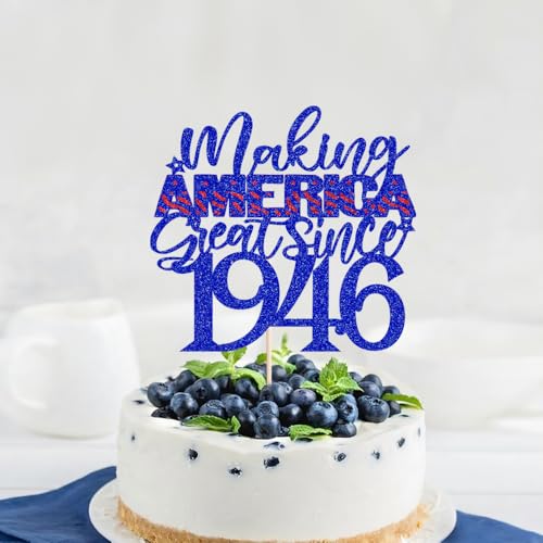 Tortenaufsatz "Making America Great Since 5,019.0 cm, Cheers to 50 Years Birthday", 50 fabelhafte Kuchendekoration, Unabhängigkeitstag, 50 Jahre Geburtstag/50. Jahrestag, Party-Dekoration (1946) von Gonasng