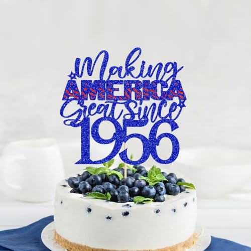 Tortenaufsatz "Making America Great Since 5,019.0 cm, Cheers to 50 Years Birthday", 50 fabelhafte Kuchendekoration, Unabhängigkeitstag, 50 Jahre Geburtstag/50. Jahrestag, Party-Dekoration (1956) von Gonasng