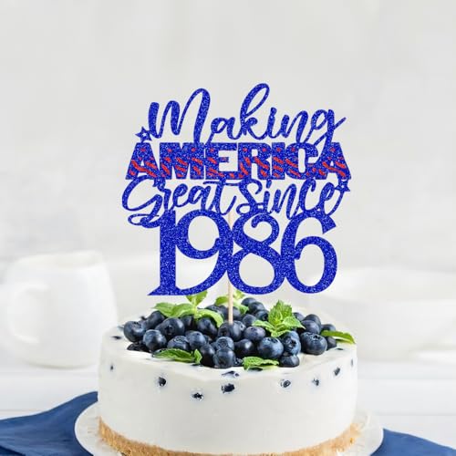Tortenaufsatz "Making America Great Since 5,019.0 cm, Cheers to 50 Years Birthday", 50 fabelhafte Kuchendekoration, Unabhängigkeitstag, 50 Jahre Geburtstag/50. Jahrestag, Party-Dekoration (1986) von Gonasng