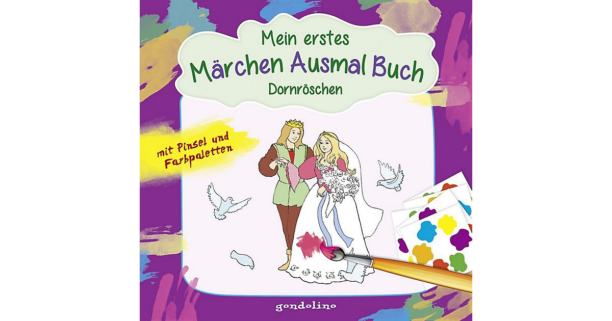 Buch - Mein erstes Märchenausmalbuch mit Pinsel und Farbpalette: Dornröschen von Gondolino Verlag