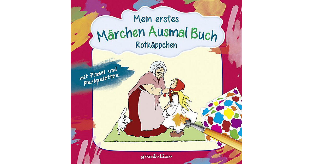 Buch - Mein erstes Märchenausmalbuch mit Pinsel und Farbpalette: Rotkäppchen von Gondolino Verlag