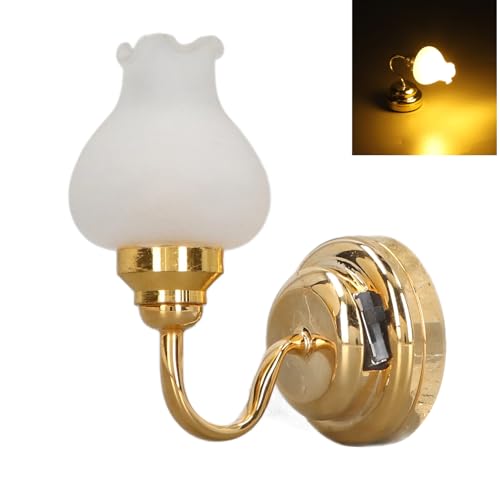 1:12 Miniatur Puppenhaus Wandlampe mit Batterie, Fariy Blumen Wandleuchte, Puppenhaus Lampe, Puppenhaus Zubehör, Mini LED Licht, Wichtel Zubehör Miniatur Puppenhaus Lampe 1:12 Miniatur Puppenhaus Wandlampe mit Batterie, Fariy Blumen Wandleuchte, Puppenhaus Lampe, Puppenhaus Zubehör, Mini LED Licht, Wichtel Zubehör Miniatur Puppenhaus Lampe von Gonetre