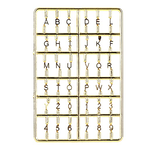 1:12 Puppenhaus DIY Miniatur Haustür Buchstaben Zahlen Puppenhaus Zubehör Puppenhaus Möbel Puppenhaus Möbel Puppenhaus Zubehör Puppenhaus Dekoration (Gold) von Gonetre