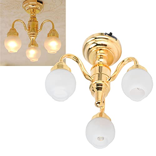 1:12 Puppenhaus Kronleuchter Eingebaute Batterie, Elegante LED Deckenleuchte Exquisite LED Deckenlampe Puppenhaus Beleuchtung Puppenhaus Möbel Puppenhaus Zubehör Puppenhaus 1:12 Puppenhaus Kronleuchter Eingebaute Batterie, Elegante LED Deckenleuchte Exquisite LED Deckenlampe Puppenhaus Beleuchtung Puppenhaus Möbel Puppenhaus Zubehör Puppenhaus von Gonetre