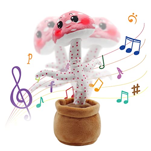 12,6 Plüschtiere Gesang Pilzplüschtierspielzeug, Tanzen, Singen, Sich Umdrehen, Lustige Farbenfrohe LED -Lichter Tanze Elektro Gefülltes Puppe Luminous Swing Toy von Gonetre