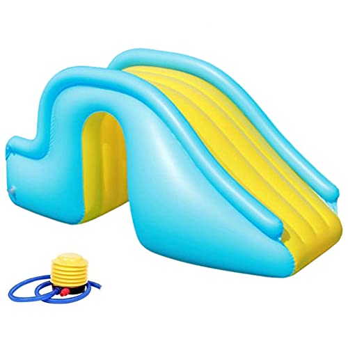 Aufblasbare Wasserrutsche Schwimmbad Schlitten Aufblasbares Wasserspielzeug für Sommerspiel Im Freien Im Freien 158*79*62 cm nach der Inflation (Himmelblau) von Gonetre