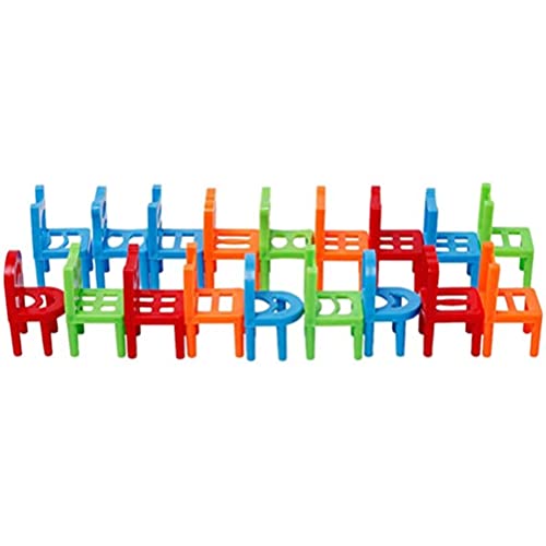 Ausgleichsstühle Stapel Spiel Intelligenz Mehrspielermodus Gleichgewichtsspielstuhl auf Stuhl Stack Up Stühle Tower Game für Familienparty Plastik 18 Stühle von Gonetre
