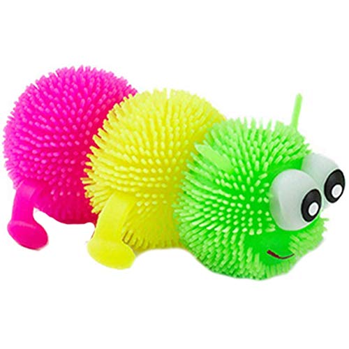 Glühendes Puffspielzeug Weiches Raupe Spielzeug Anti Stress Haar Raupe Spielzeug Farbenfroh Raupen, Stressball Antistressball Anti Stress Bälle Kinder Erwachsene, 1/Zufälliger Stil von Gonetre