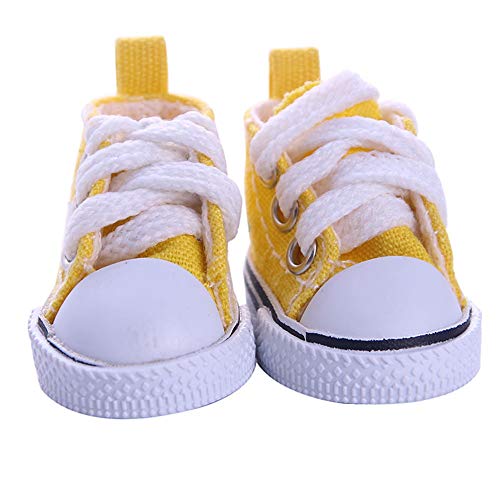 Gonetre 14 Zoll Puppen -Sneaker Leinwand Schuhe Entzückende Stilvolle Bequeme Perfekte für Mädchen Puppenzubehör Mehrere Farben Handwasch (Gelb) von Gonetre