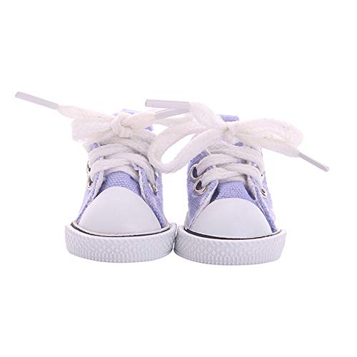 Gonetre 14 Zoll Puppen -Sneaker Leinwand Schuhe Entzückende Stilvolle Bequeme Perfekte für Mädchen Puppenzubehör Mehrere Farben Handwasch (Lila) von Gonetre