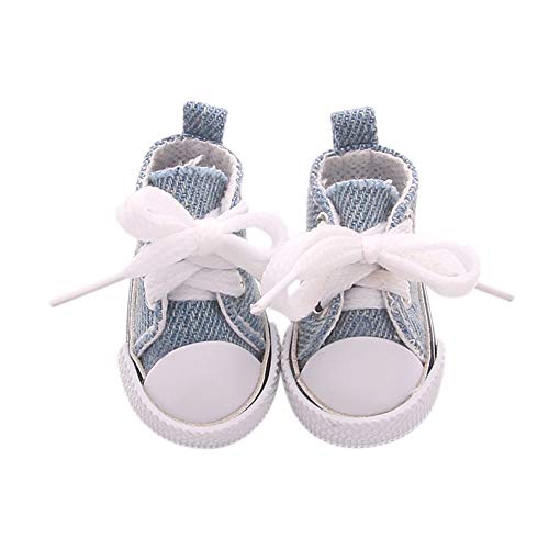 Gonetre 14 Zoll Puppen -Sneaker Leinwand Schuhe Entzückende Stilvolle Bequeme Perfekte für Mädchen Puppenzubehör Mehrere Farben Handwasch (Marine) von Gonetre