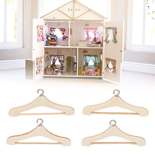 Gonetre 4 Stück Miniatur-Kleiderbügel Im Maßstab 1:12, Vintage-Stil, Tragbar, Dreifaches Holz, Puppenhaus-Spielzeug für Mikro-Landschaftsmodell Gonetre 4 Stück Miniatur-Kleiderbügel Im Maßstab 1:12, Vintage-Stil, Tragbar, Dreifaches Holz, Puppenhaus-Spielzeug für Mikro-Landschaftsmodell von Gonetre