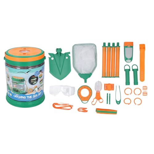 Gonetre Beach Mesh Shovel Set Bunte Outdoor Explorer -Kit mit Schaufel Beobachtung Eimer Zange Taschenlampe Netto -Vergrößerung für Kids Beach Plastik Plastik Plastik von Gonetre