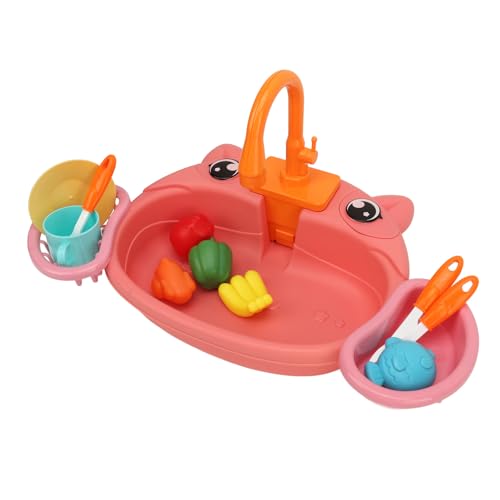 Gonetre Elektrische Küche Geschirrspüler Spielzeug Simulation Innovative Zirkulierende Wasser Interaktive Küche Spüle Spielzeug für Präsentiert Plastikmaterial Sicher und (Rosa) von Gonetre