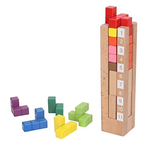 Gonetre Farbige Stapelblöcke aus Holz, Brettspiele für Kinder, Pädagogisches Vorschul-Lernturm, Spielzeug für Kinder von Gonetre