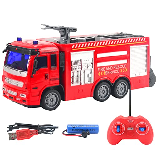 Gonetre Ferngesteuertes Feuerwehrauto Spielzeug für 3–8 Jahren, Feuerwehrauto Feuerwehr spielzeugauto mit Allradantrieb mit Blinkenden Lichtern Alarmtönen, Hebebühne Sprinkler Gonetre Ferngesteuertes Feuerwehrauto Spielzeug für 3–8 Jahren, Feuerwehrauto Feuerwehr spielzeugauto mit Allradantrieb mit Blinkenden Lichtern Alarmtönen, Hebebühne Sprinkler von Gonetre